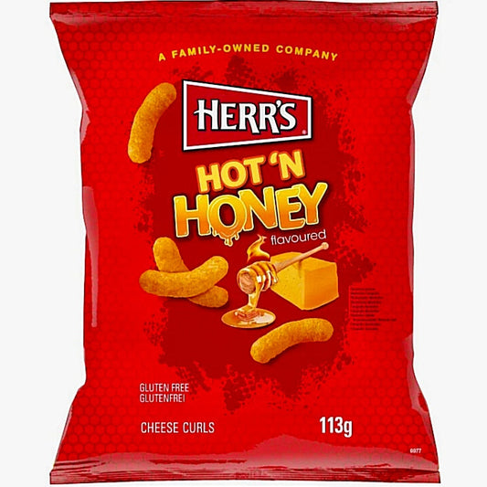 Herr's Hot 'N Honey Cheese Curls 113g USA Chips mit Honiggeschmack Scharf