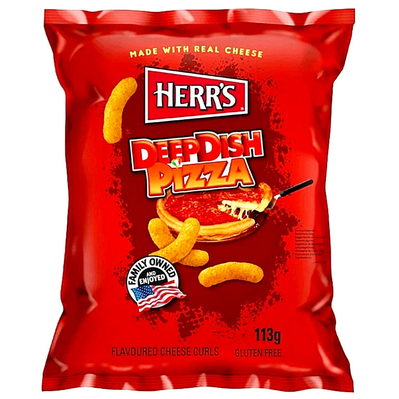 Herr's Deep Dish Pizza Flavored Cheese Curls 113g USA Flips mit Pizzageschmack