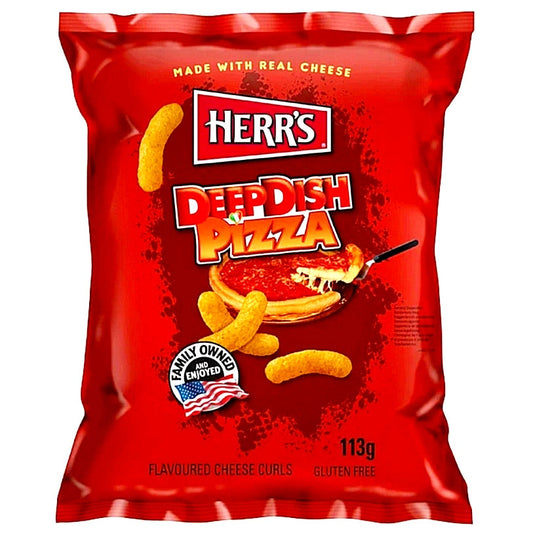 Herr's Deep Dish Pizza Flavored Cheese Curls 113g USA Flips mit Pizzageschmack