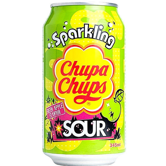 Chupa Chups Sour Green Apple Flavour 345 ml Dose.