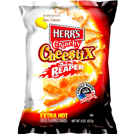 Herr's Crunchy Cheestix Carolina Reaper Flavored Extra Hot 227 g. USA Import